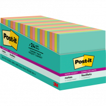 Post-it&reg; Super Sticky Notes Cabinet Pack 3"x3" Supernova 24/pkg