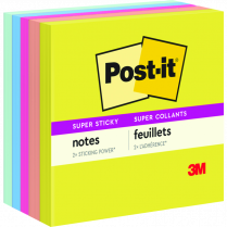 Post-it&reg; Super Sticky Notes 3"x3" Summer Joy 5/pkg