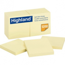 Highland Sticky Notes 3"x3" Yellow 12/pkg