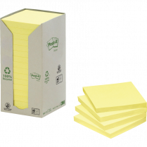 Post-it&reg; Recycled Note Tower 3"x3" Yellow 16/box