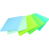 Post-it&reg; 100% Recycled Super Sticky Notes 3"x3" 70 sheets per pad Oasis 5/pkg