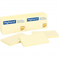 Highland Self Stick Notes 3"x5" Yellow 12/Pkg