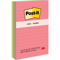 Post-it&reg; Notes Lined 4"x6" Poptimistic 3/pkg