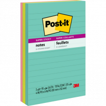 Post-it&reg; Super Sticky Notes Lined 4"x6" Supernova 3/pkg