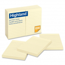 Highland Self Stick Notes Ruled Yellow 4"x6" 12/pkg
