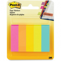 Post-it Page Markers 1/2"x2" 50 sheets per pad Fluorescent Colours 5 pads/pkg