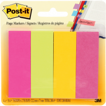 Post-it&reg; Page Markers 1"x3" 50 sheets per pad Ultra Colours 4 pads/pkg