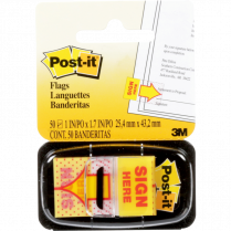 Post-it&reg; Printed Flags "Sign Here" 50/pkg