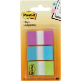 Post-it&reg; Flags 1" 20 sheets per pad, Bright Blue, Purple, Bright Green 3 pads/pkg