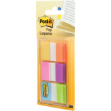 Post-it&reg; Flags 1" 20 sheets per pad Electric Glow&trade; Colours 3 pads/pkg