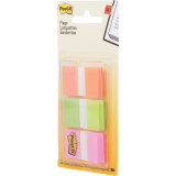 Post-it&reg; Flags 1" 20 sheets per pad Orange, Lime and Pink 3 pads/pkg