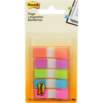 Post-it&reg; Flags 1/2" 20 flags per pad Assorted Bright Colours 5 pads/pkg