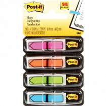 Post-it&reg; Mini Flag Arrows 1/2" 24 flags x 4 dispensers/pkg Assorted Fashion Colours 
