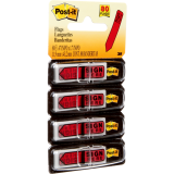 Post-it&reg; Mini Flags Sign Here Arrow Action Set 1/2"x1-11/16" 20 flags x 4 dispensers/pkg Red