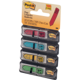 Post-it&reg; Mini Flags Sign Here Arrow Action Set 1/2"x1-11/16" 30 flags x 4 dispensers/pkg Assorted Colours