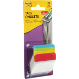 Post-it&reg; Filing Tabs Angled 2"x1-1/2" Primary Colours 6 tabs per pad 4 pads/pkg