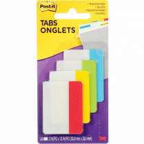 Post-it&reg; Filing Tabs 2"x1-1/2" 6 tabs per pad Primary Colours 4 pads/pkg
