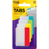 Post-it&reg; Filing Tabs 2"x1-1/2" 6 tabs per pad Primary Colours 4 pads/pkg