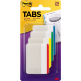 Post-it&reg; Filing Tabs Flat 2"x1-1/2" Assorted 6 tabs/pad 4 pads/pkg