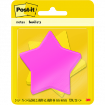 Post-it&reg; Die Cut Notes Star 2/pkg
