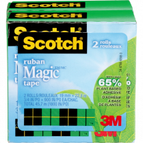 Scotch&reg; Magic&trade; Invisible Tape (19mm x 22.8m) 3/4" 2/pkg