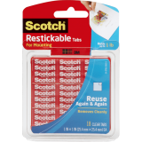 Scotch&reg; Restickable Mounting Tabs 1"x1" Clear 18/pkg