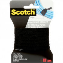 Scotch&reg; Bundling Straps 8"x1/2" Black 6/pkg
