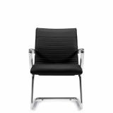 Offices To Go&trade; Ultra Guest Chair Medium Back Luxhide Bonded Leather Black