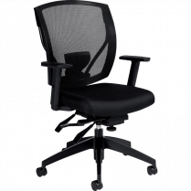 Offices to Go Ibex Mesh Medium Back Fabric Seat Multi-Tilter Chair Jenny Ebony