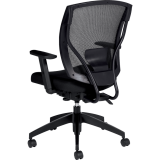 Offices to Go Ibex Mesh Medium Back Fabric Seat Multi-Tilter Chair Jenny Ebony