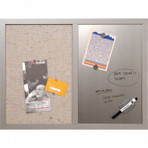 MasterVision&reg; Dry-Erase/Fabric Combo Board 24"x18" Grey