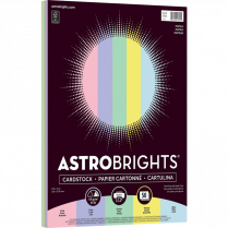 Astrobrights&reg; 65lb Card Stock 8-1/2"x11" Assorted Pastel Colours 50 sheets/pkg