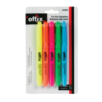 Offix Pen Style Highlighters 5/Set