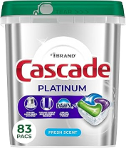 Cascade Platinum Actionpacs Fresh Scent Dish Pods 83/Pack