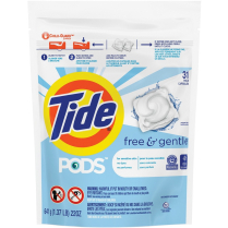 Tide PODS Free & Gentle Laundry Detergent 31/pkg