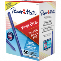 Paper Mate&reg; Write Bros.&reg; Stick Pens Medium Point Blue 60/box