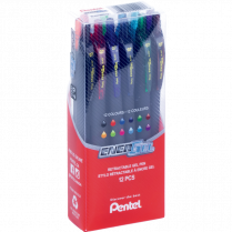 Pentel&reg; EnerGel&reg; Retractable Gel Pens 0.7 mm Assorted Colours 12/pkg