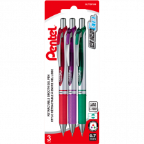 Pentel&reg; EnerGel&reg; Retractable Gel Pen 0.7 mm Assorted 3/pkg