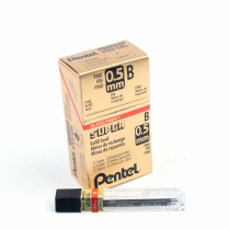 Pentel&reg; Super Hi-Polymer&reg; Pencil Leads B 0.5 mm 12 tubes/box