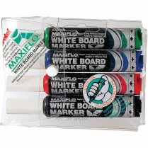 Pentel Maxiflo Whiteboard Markers Chisel Assorted Colours 4/set