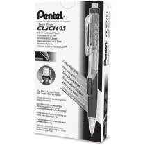 Pentel&reg; Twist-Erase Click Mechanical Pencils 0.5 mm Black 12/box