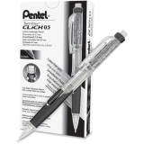 Pentel&reg; Twist-Erase Click Mechanical Pencils 0.5 mm Black 12/box