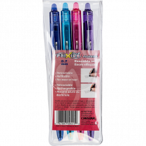 Pilot&reg; FriXion&reg; Ball Clicker Retractable Erasable Gel Pen 0.7 mm Assorted Colours 4/pkg
