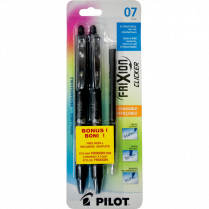 Pilot&reg; FriXion&reg; Ball Clicker Retractable Erasable Gel Pen 0.7 mm Black 2/pkg