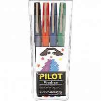 Pilot&reg; Fineliner Markers Fine Tip Assorted Colours 4/pkg