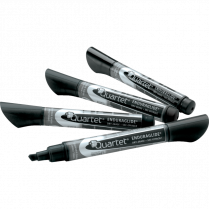 Quartet&reg; EnduraGlide&reg; Dry Erase Markers Chisel Tip Black 4/pkg