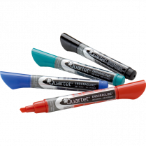 Quartet&reg; EnduraGlide&reg; Dry Erase Markers Chisel Tip Assorted Colours 4/pkg