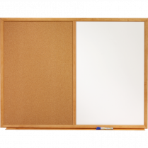 Quartet&reg; Combination Board w/Oak finish frame 36"x48"