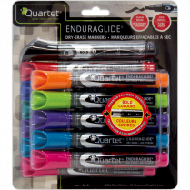 Quartet&reg; EnduraGlide&reg; Dry Erase Markers Chisel Tip Assorted Colours 12/pkg