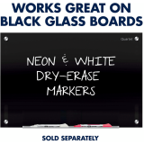 Quartet&reg; Glass Board Neon Markers Bullet Tip Assorted Colours 6/pkg *For Dark Glass Surfaces*